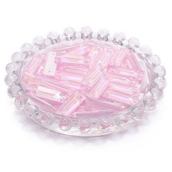 Electric Neon Light Rose Cosmic Baguette Shape High Quality Glass Sew-on Rhinestones WholesaleRhinestone