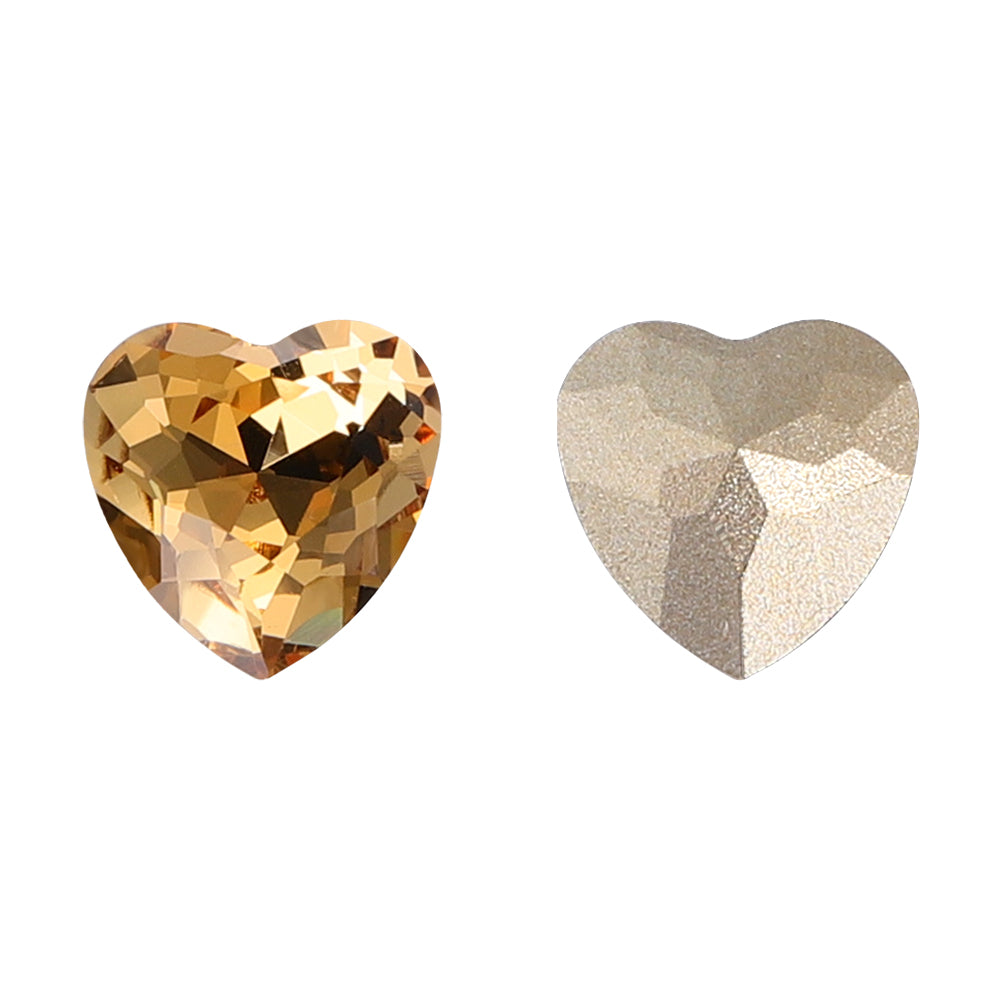 Light Smoked Topaz Heart Shape High Quality Glass Pointed Back Fancy Rhinestones WholesaleRhinestone Main image