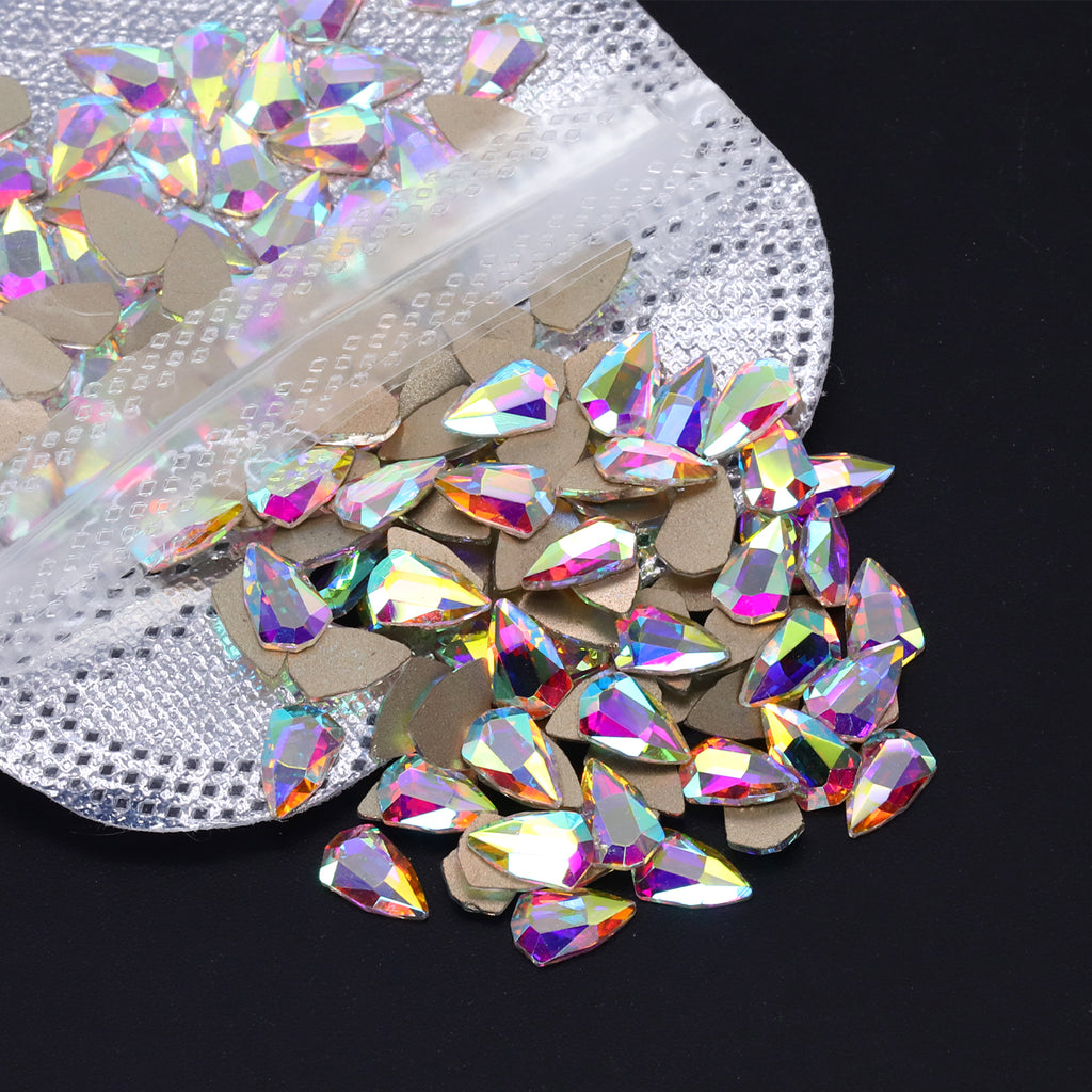 Shield Shape Crystal AB Flat Back Fancy Rhinestones