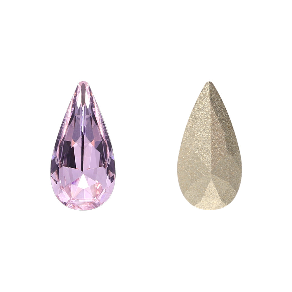 Light Rose Teardrop Shape High Quality Glass Pointed Back Fancy Rhinestones WholesaleRhinestone Main image