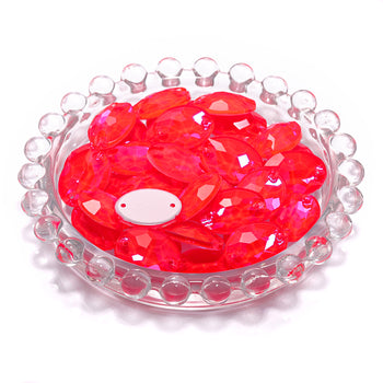 Electric Neon Hyacinth Oval Shape High Quality Glass Sew-on Rhinestones
