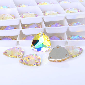 Paradise Shine Trilliant Forma Rhinestones de costura de vidrio de alta calidad