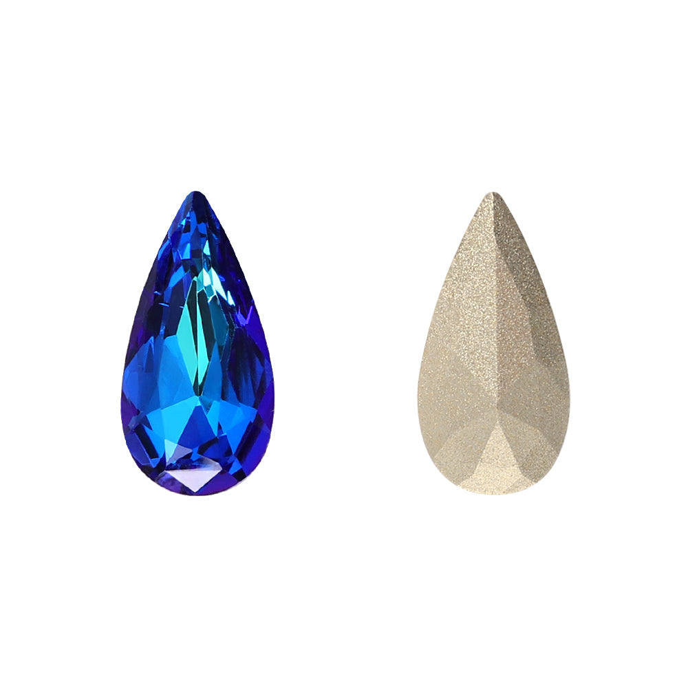 Bermuda Blue Teardrop Shape High Quality Glass Pointed Back Fancy Rhinestones WholesaleRhinestone メイン画像