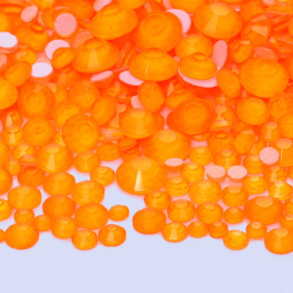 Mixed Sizes Orange FlatBack Neon Rhinestones For Nail Art WholesaleRhinestone
