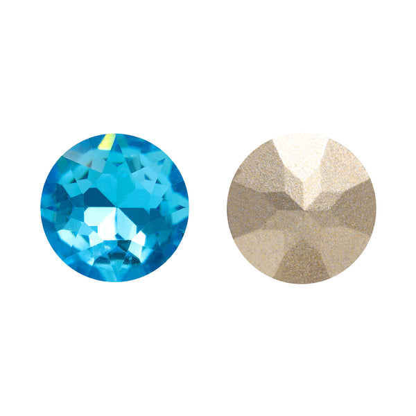 Aquamarine Gemstone Flower Shape High Quality Glass Pointed Back Fancy Rhinestones WholesaleRhinestone