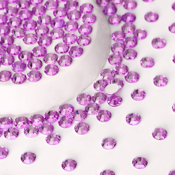 Lilac Glass FlatBack Rhinestones Silver Back WholesaleRhinestone