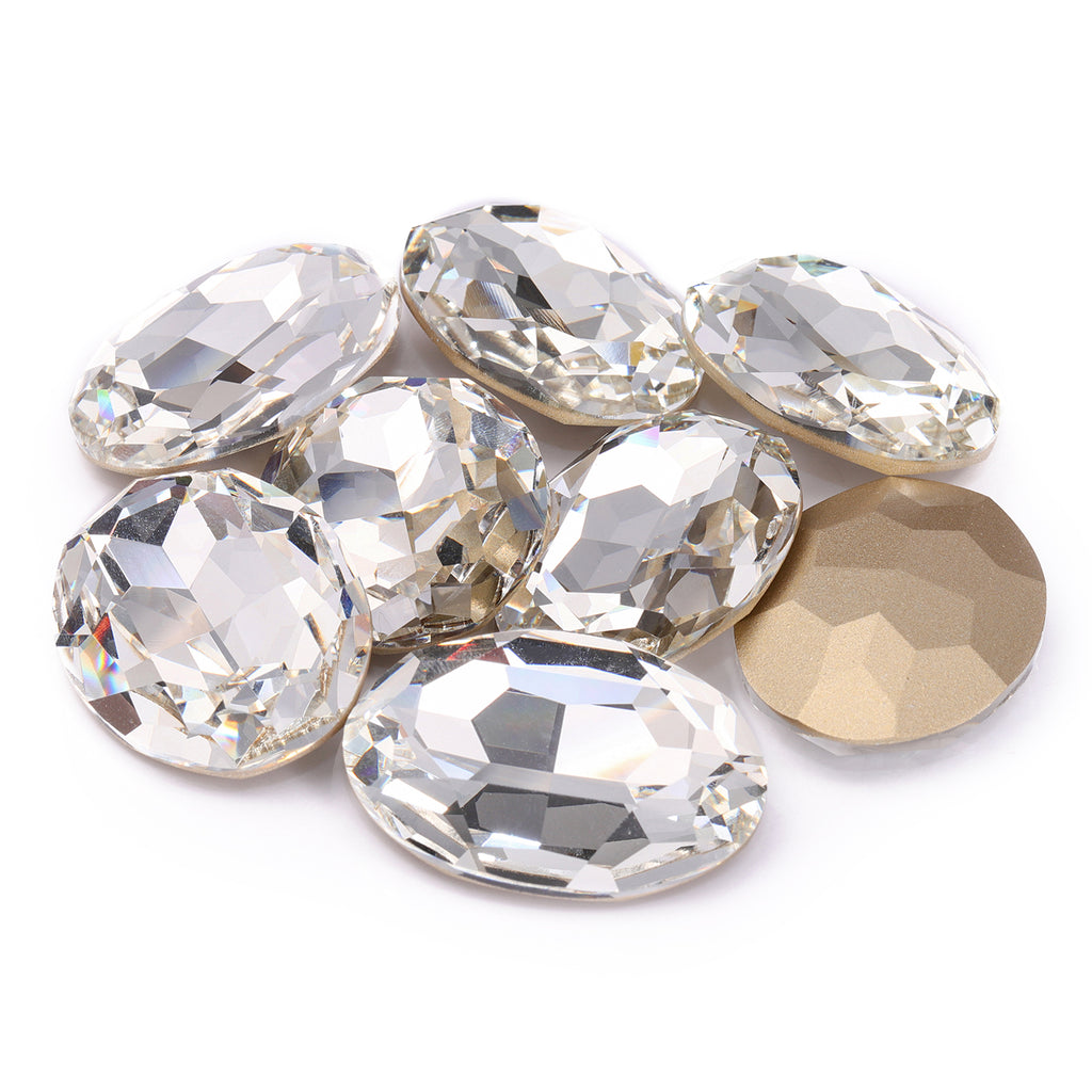Crystal Big Oval Shape High Quality Glass Pointed Back Fancy Rhinestones WholesaleRhinestone