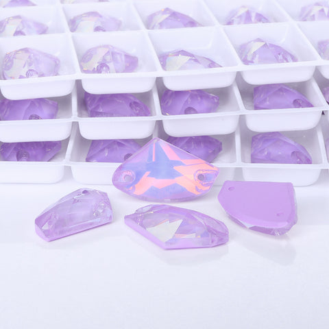 Lavender AM Galactic Shape High Quality Glass Sew-on Rhinestones