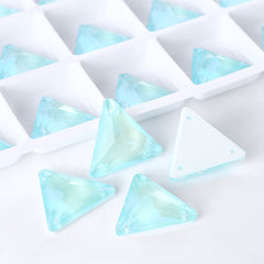 Electric Neon Light Azore Triangle Shape High Quality Glass Sew-on Rhinestones