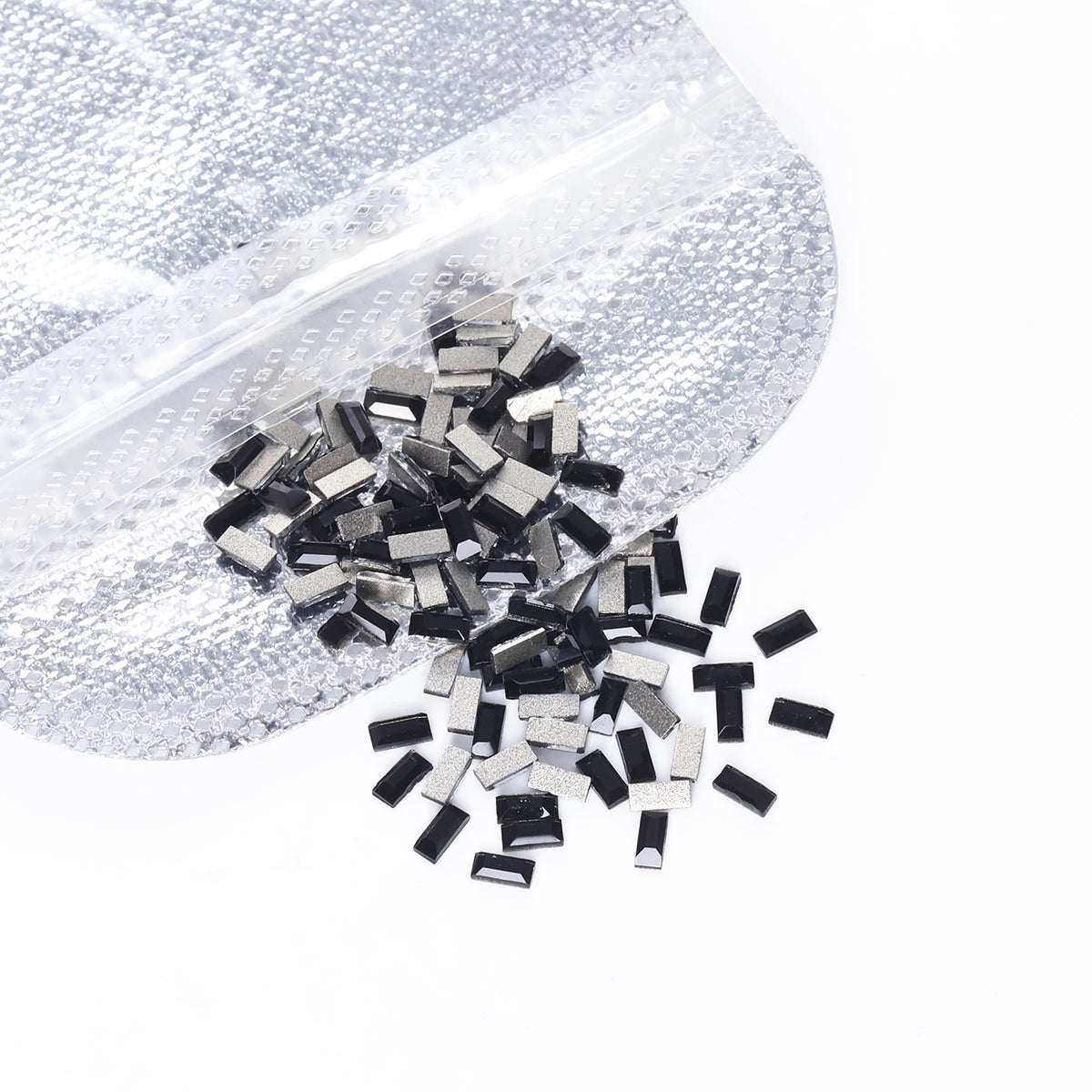 Rectangle Shape Black Flat Back Fancy Rhinestones