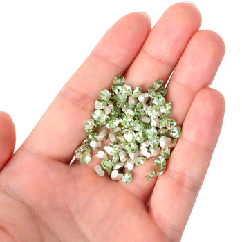 Light Apple Green Heart Shape Glass Pointed Back Fancy Rhinestones WholesaleRhinestone