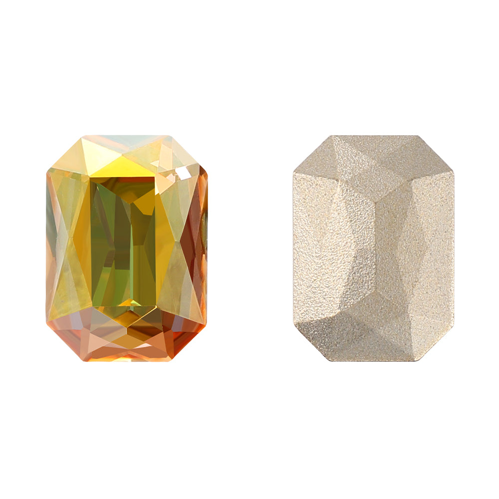 Metallic Sunshine Thin Octagon Shape High Quality Glass Pointed Back Fancy Rhinestones WholesaleRhinestone