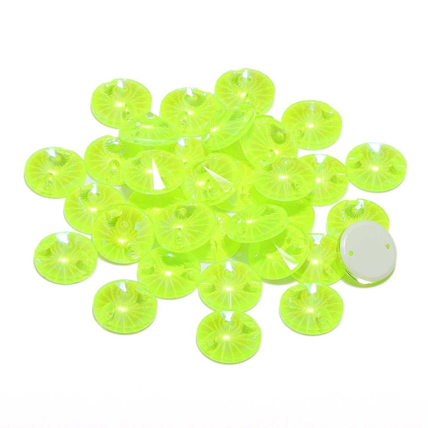 Electric Neon Jonquil Rivoli Shape High Quality Glass Sew-on Rhinestones Secondary image