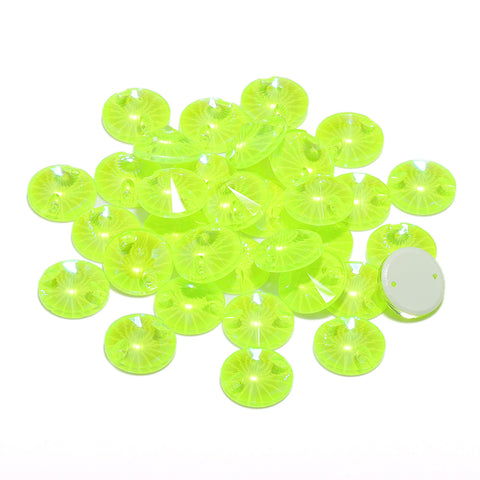Electric Neon Jonquil Rivoli Shape High Quality Glass Sew-on Rhinestones Secondary image