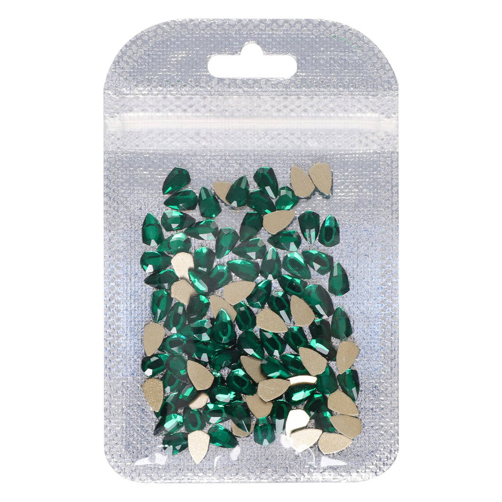 Shield Shape Dark Green Flat Back Fancy Rhinestones WholesaleRhinestone