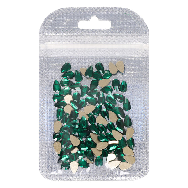 Shield Shape Dark Green Flat Back Fancy Rhinestones WholesaleRhinestone