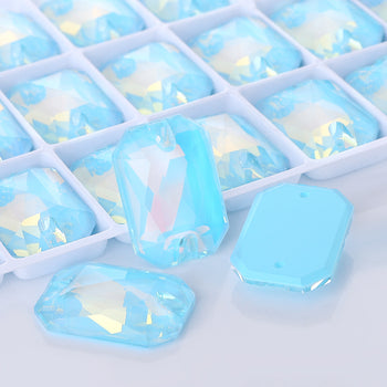 Aquamarine AM Octagon Shape High Quality Glass Sew-on Rhinestones WholesaleRhinestone