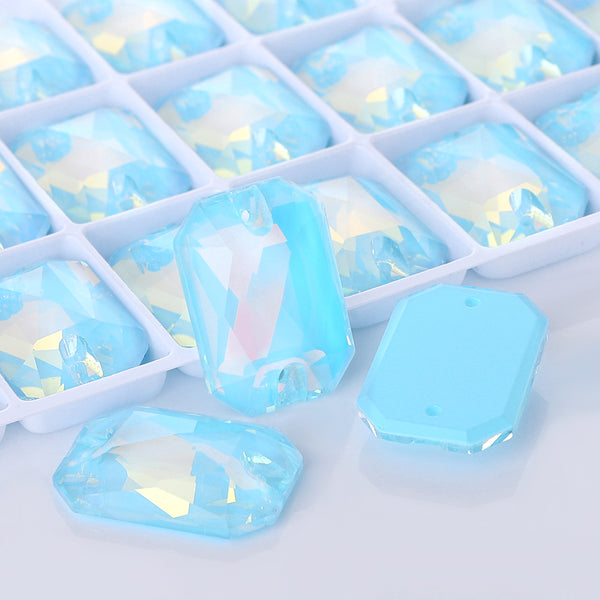 Aquamarine AM Octagon Shape High Quality Glass Sew-on Rhinestones WholesaleRhinestone