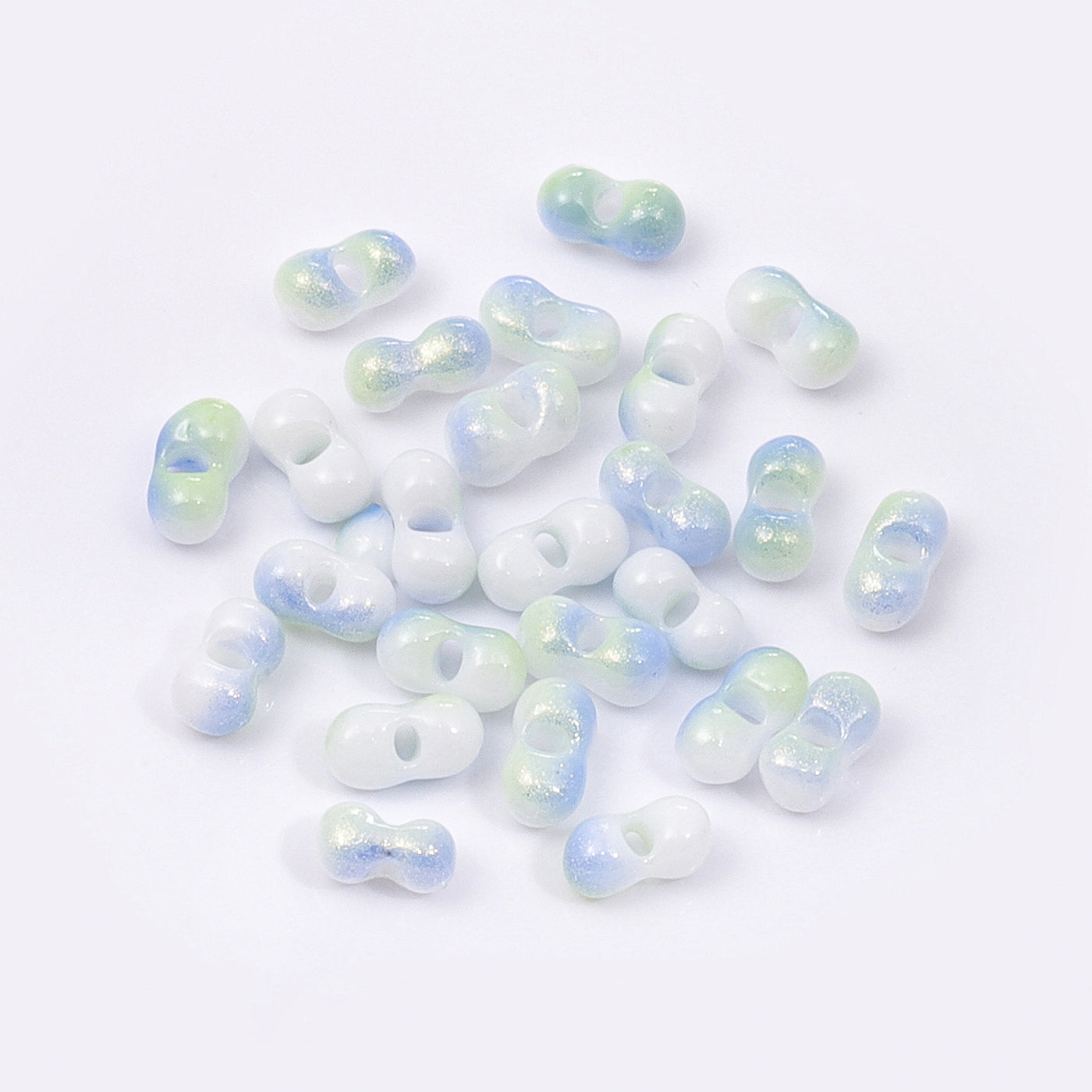 RNB003 Rainbow Effect Peanut Beads Shape Glass Seed Beads WholesaleRhinestone