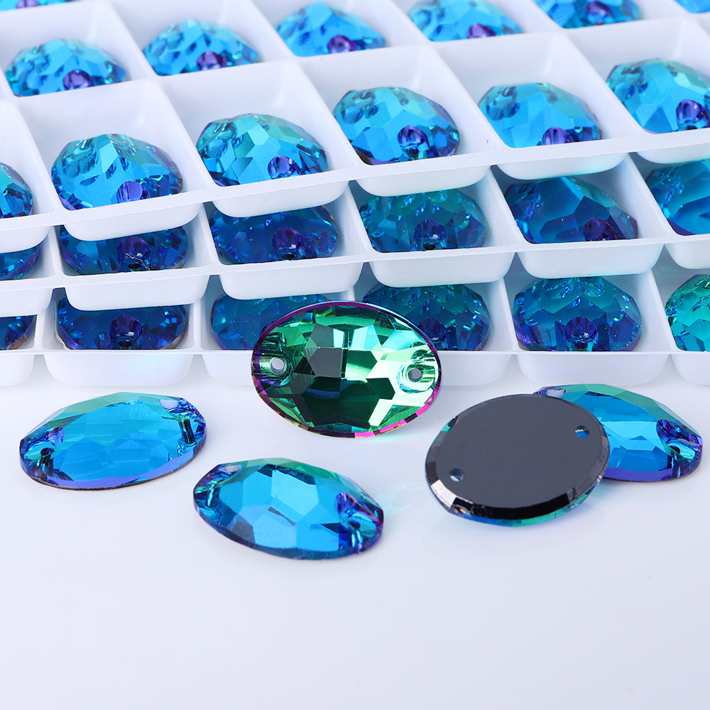 Sphinx Oval Shape High Quality Glass Sew-on Rhinestones WholesaleRhinestone