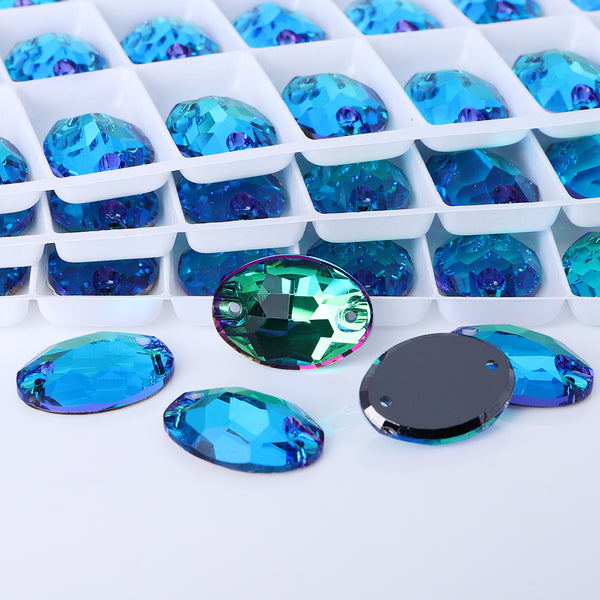 Sphinx Oval Shape High Quality Glass Sew-on Rhinestones WholesaleRhinestone