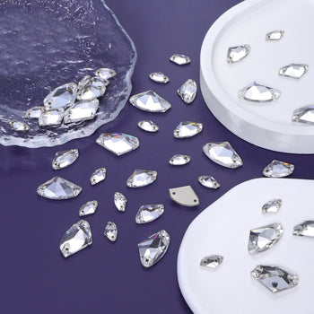 Mixed Sizes Crystal Galactic Shape High Quality Glass Sew-on Rhinestones WholesaleRhinestone