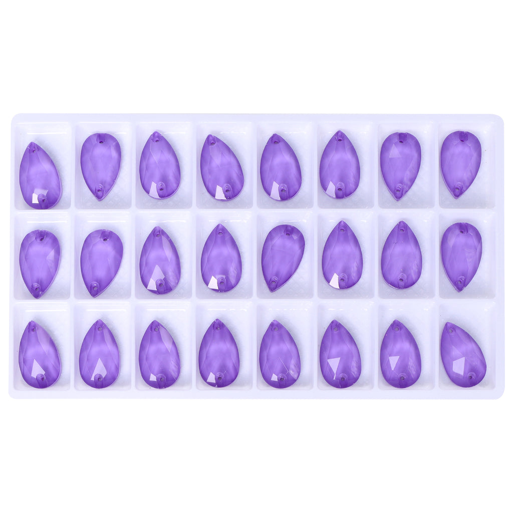 Mocha Violet Drop Shape High Quality Glass Sew-on Rhinestones