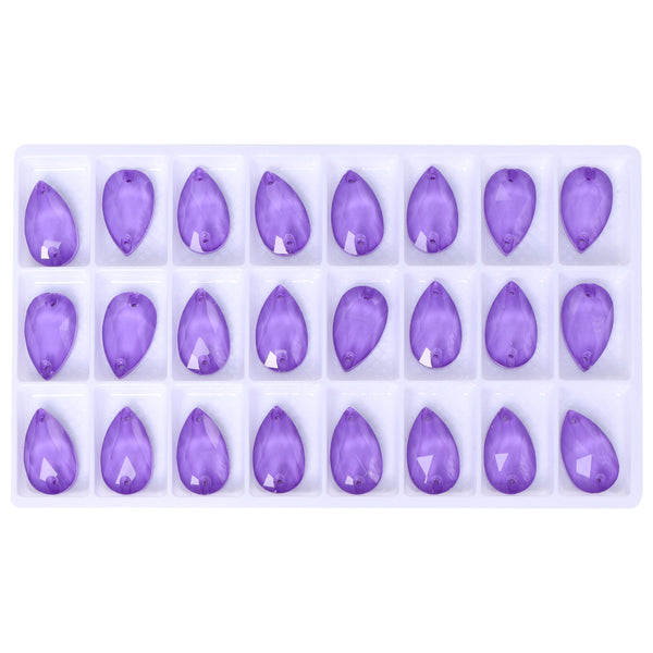 Mocha Violet Drop Shape High Quality Glass Sew-on Rhinestones