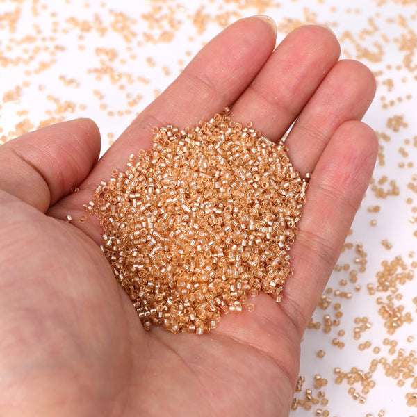 Transparent Silver-lined Peach Color Hight Quality Glass Cylinder Seed Beads 1.6 MM Size GY2007 WholesaleRhinestone