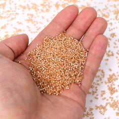 Transparent Silver-lined Peach Color Hight Quality Glass Cylinder Seed Beads 1.6 MM Size GY2007