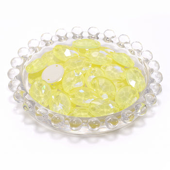 Electric Neon Light Topaz Oval Shape High Quality Glass Sew-on Rhinestones WholesaleRhinestone