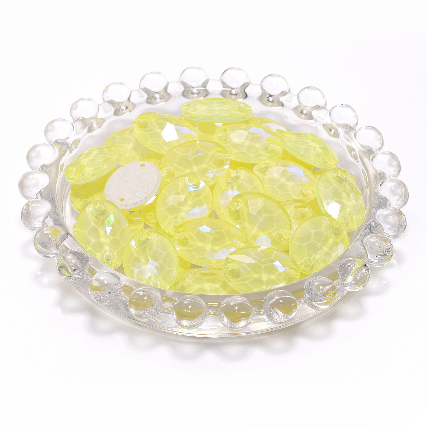 Electric Neon Light Topaz Oval Shape High Quality Glass Sew-on Rhinestones WholesaleRhinestone