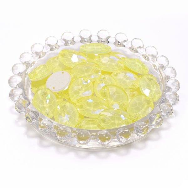 Electric Neon Light Topaz Oval Shape High Quality Glass Sew-on Rhinestones WholesaleRhinestone
