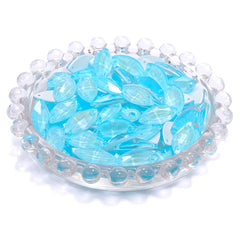 Electric Neon Aquamarine Navette Shape High Quality Glass Sew-on Rhinestones