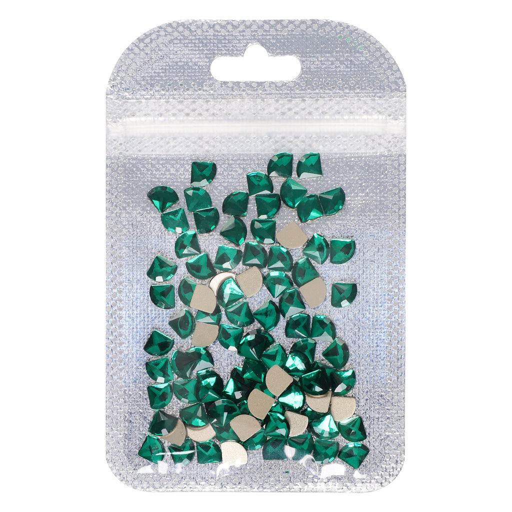 Sector Shape Dark Green Flat Back Fancy Rhinestones WholesaleRhinestone