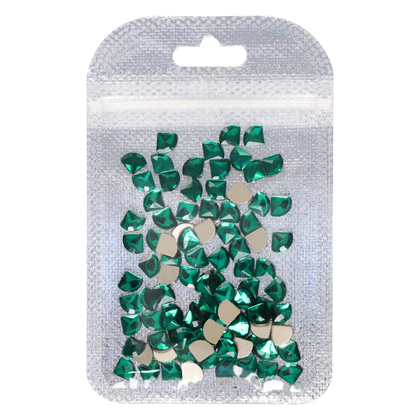 Sector Shape Dark Green Flat Back Fancy Rhinestones WholesaleRhinestone