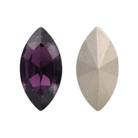 Amethyst Navette Shape High Quality Glass Pointed Back Fancy Rhinestones