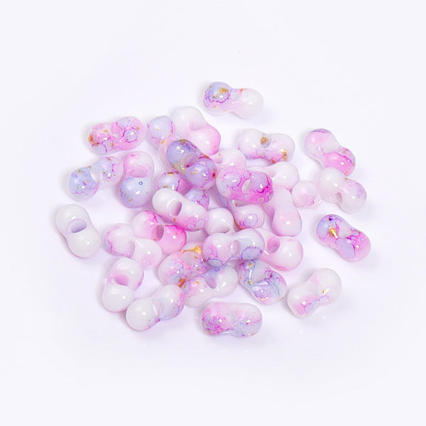 RNB010 Rainbow Effect Peanut Beads Shape Glass Seed Beads WholesaleRhinestone