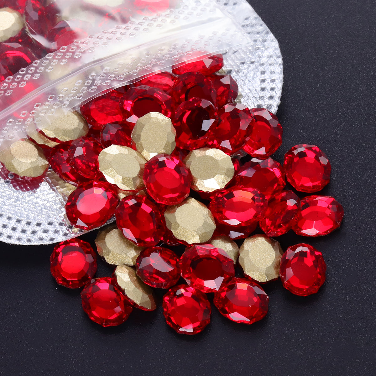 Red/Siam Magic Mirror Shape Pointed Back Fancy Rhinestones For Nail Art