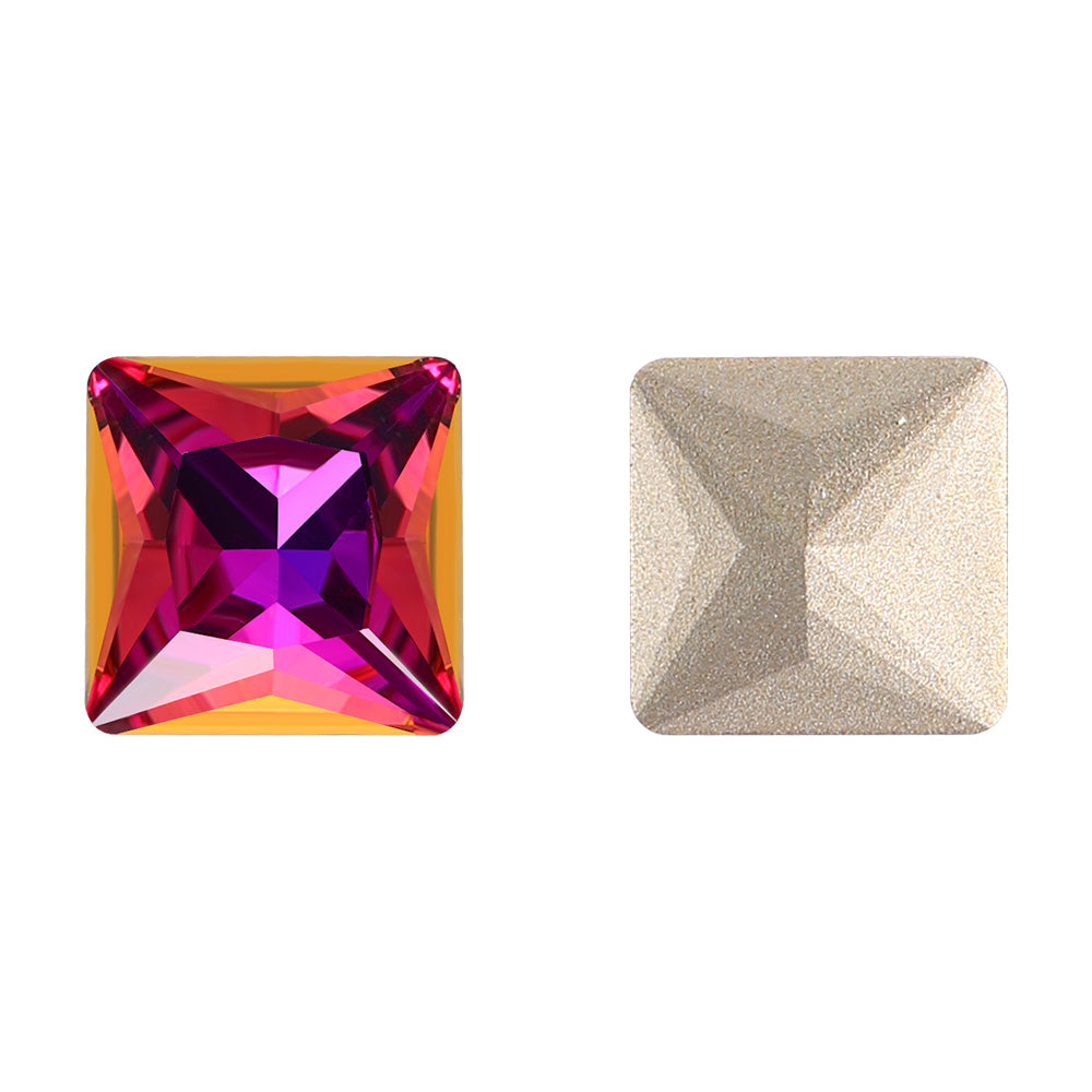 Violet Blue Princess Square Shape High Quality Glass Pointed Back Fancy Rhinestones WholesaleRhinestone