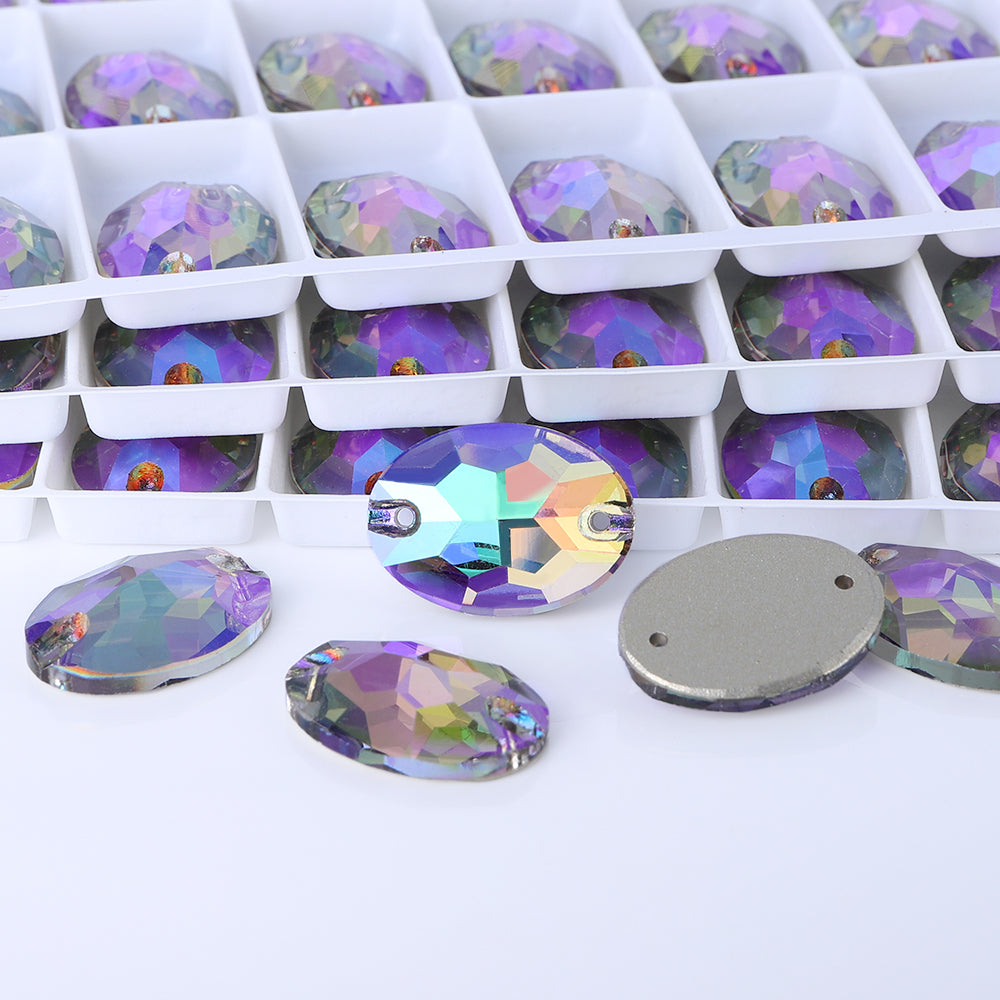 Ghost Light Oval Shape High Quality Glass Sew-on Rhinestones WholesaleRhinestone