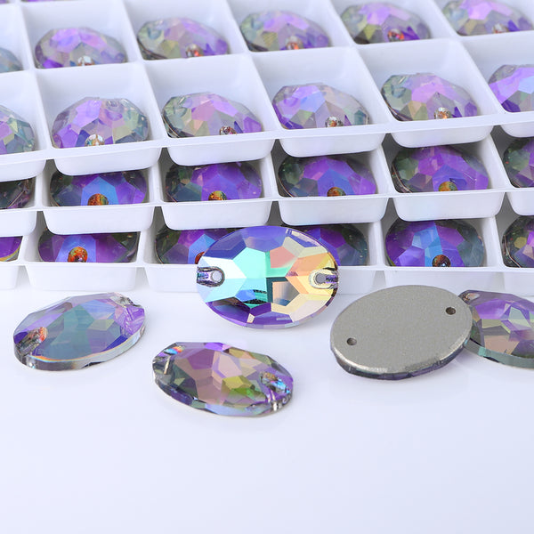 Ghost Light Oval Shape High Quality Glass Sew-on Rhinestones WholesaleRhinestone