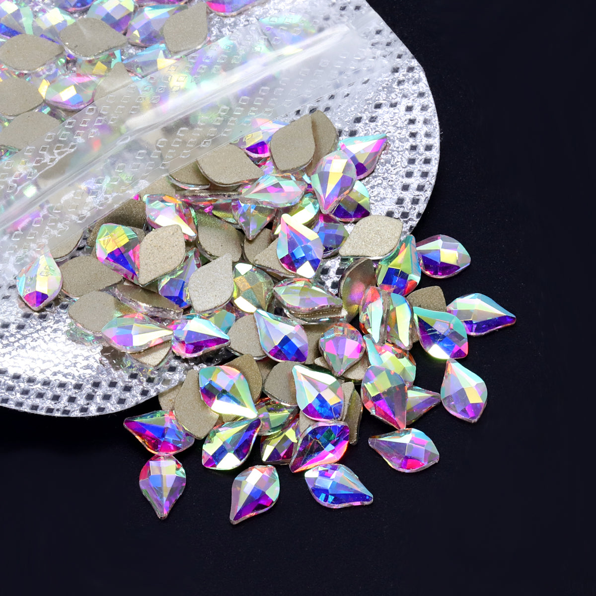 Maple leaves Shape Crystal AB Flat Back Fancy Rhinestones