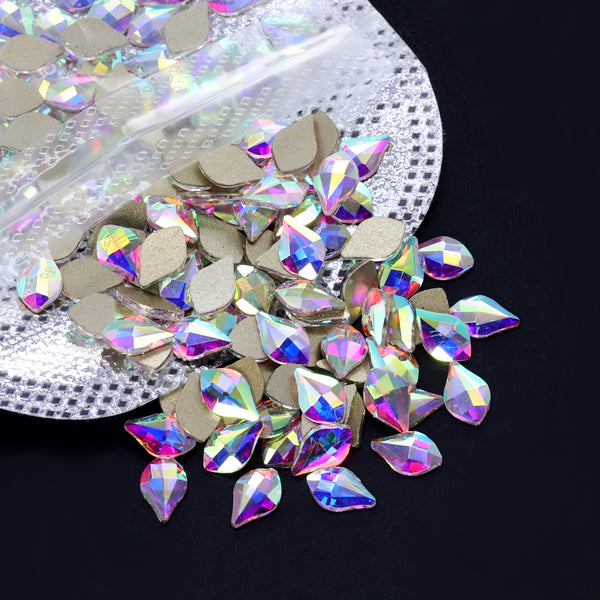 Maple leaves Shape Crystal AB Flat Back Fancy Rhinestones