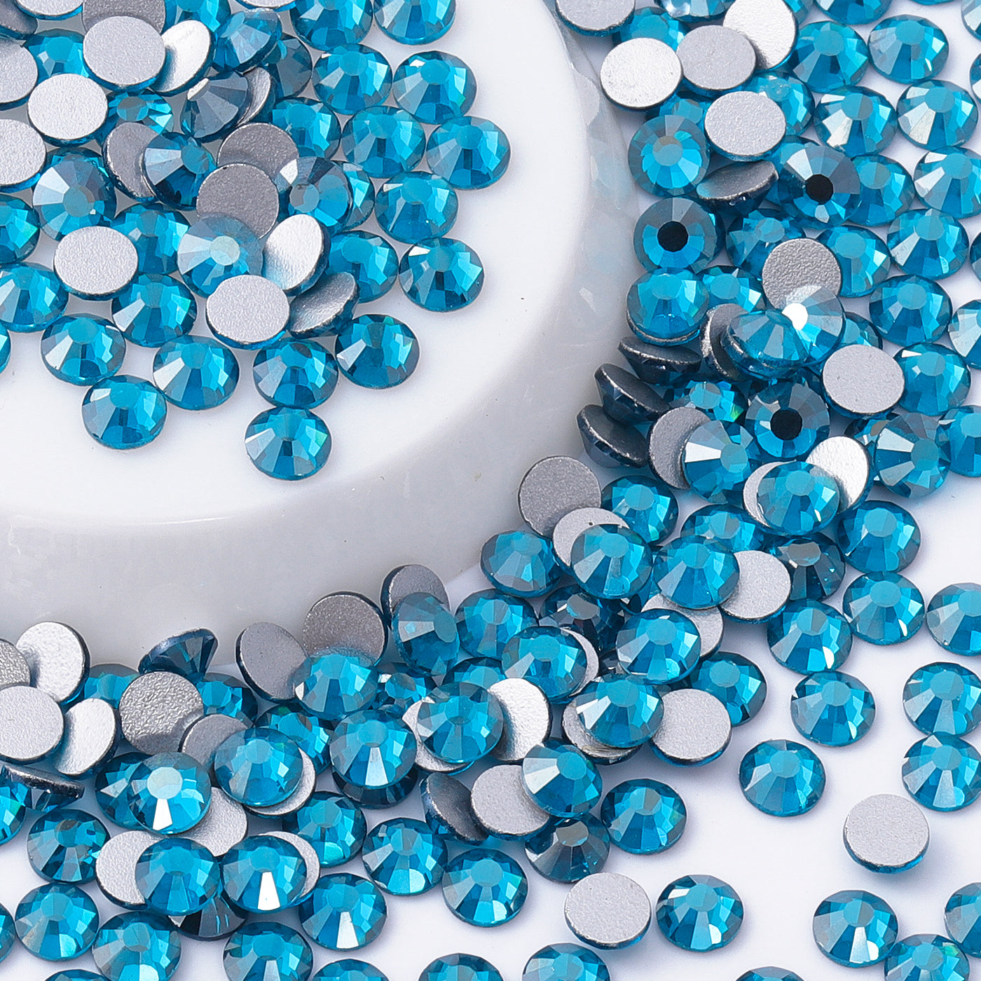 Sternindicolit Glas Flachback -Strass Silber Rücken