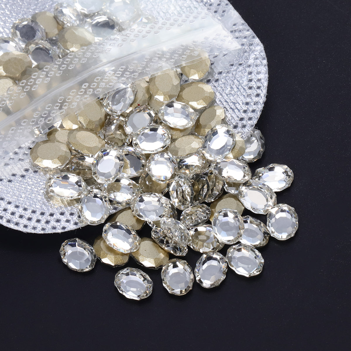 Crystal Magic Mirror Shape Pointed Back Fancy Rhinestones For Nail Art