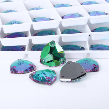 Heliotrope Trilliant Shape High Quality Glass Sew-on Rhinestones WholesaleRhinestone