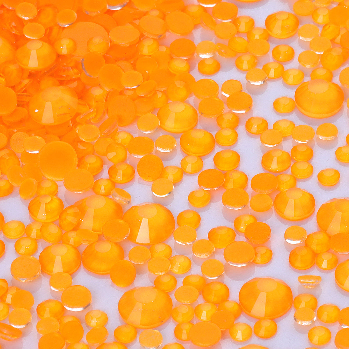 Mixed Sizes Mocha Neon Orange Glass Flat Back Rhinestones For Nail Art WholesaleRhinestone