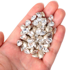 Crystal Pear Shape Glass Pointed Back Fancy Rhinestones WholesaleRhinestone