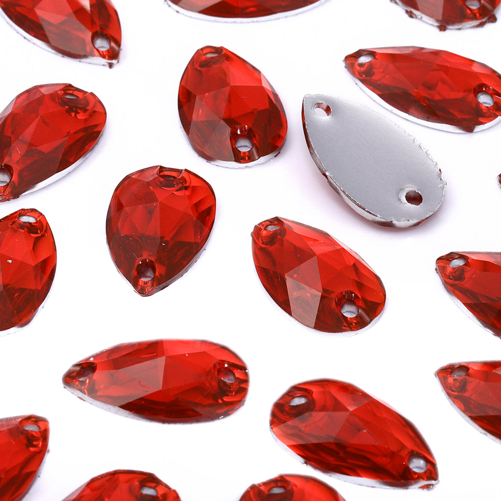 Drop Light Siam Resin Sew-on Rhinestones For Dance Costume WholesaleRhinestone